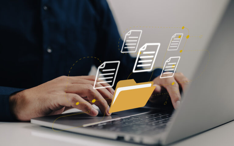 program manager entering data into case management software
